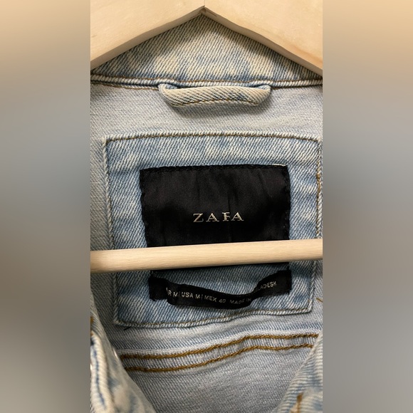 Zara Light Blue Denim Jacket (Size:M) - Picture 3 of 4